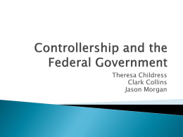 Controllership and the Federal Government