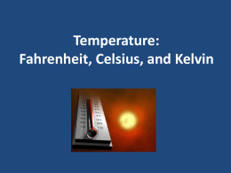 Temperature: Fahrenheit, Celsius, and Kelvin