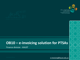 OB10 – e-invoicing solution for PTSAs e
