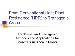 Host Plant Resistance to Arthropods