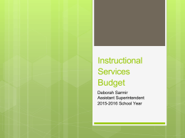 0.6b Instructional Services Budget Presentation for 2015
