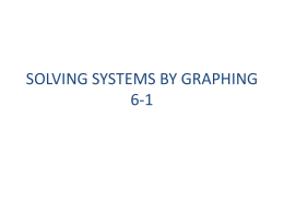 SOLVING SYSTEMS BY GRAPHING 6-1