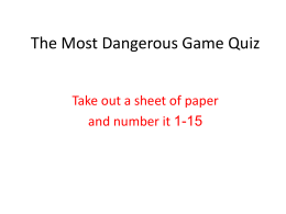 The Most Dangerous Game Quiz