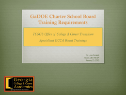 GaDOE Charter Board Training Requirements (TCSG