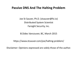 Passive DNS And The Halting Problem