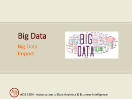Big Data lecture slides