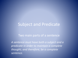 Kinds of Sentences - Mrs. Kimber`s ESOL Classes