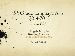 5th Grade Language Arts 2013-2014