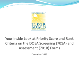 Your Inside Look at Priority Score and Rank Criteria on the DOEA