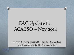 EAC Update for ACACSO