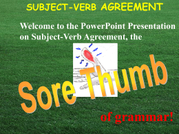 subject-verb agreement intro pp