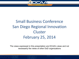 Seminar for Contractors DCAA - San Diego Regional Innovation