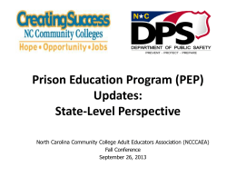 Prison Education Program Updates