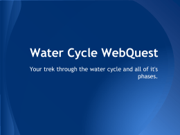 Water Cycle WebQuest