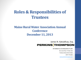 Ways to Minimize Your Risk - Maine Rural Water Association