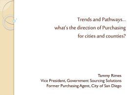 Trends and Pathways*what*s the direction of Purchasing for cities