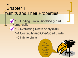 Sec. 1.2: Finding Limits Graphically and Numerically