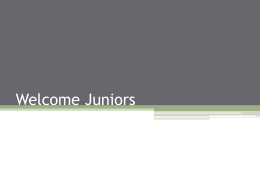 Welcome Juniors