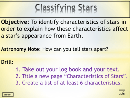 Classifying Stars