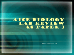 AICE Biology Lab Review