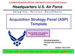 Air Force - USAF Acquisition Process Model