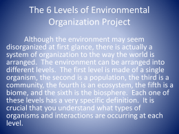 The 6 Levels of Environmental Organization Project