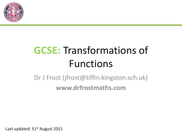 GCSE: Functions and Transformations of Graphs