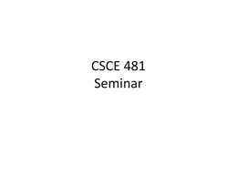 CSCE 481 Seminar - CS Course Webpages