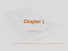 Chapter 1 - Ms. Cleary~Business Education
