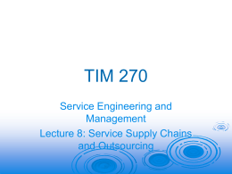 Lecture 8 - Service Supply Chains