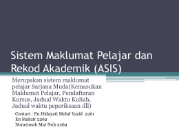 Sistem Maklumat Pelajar dan Rekod Akademik (ASIS)