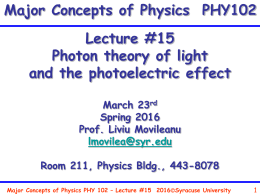 Major Concepts of Physics PHY102 Spring 2005
