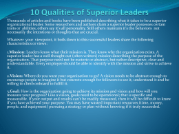 10 Qualities of Superior Leaders