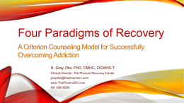 Four Paradigms of Recovery