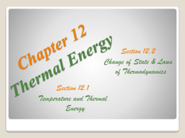 Chapter 12 Thermal Energy