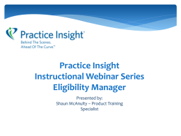 Eligibility Training PowerPoint