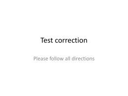Test correction