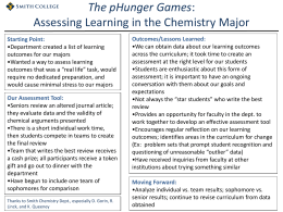 The pHunger Games: Assessing Learning in the Chemistry Major at