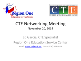 CTE Networking Meeting November 20, 2014