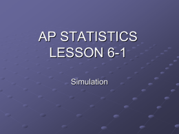 A P STATISTICS LESSON 5 - 3