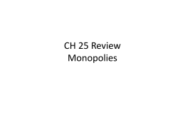 25 – Monopolies Review