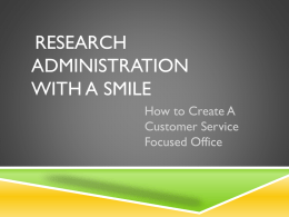Research Administration With A Smile