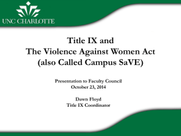 2. Title IX PowerPoint Slides - Faculty Governance