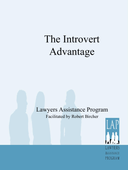The Introvert Advantage - Lawyers Assistance Program of British