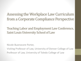 Assessing the Workplace Law Curriculum from a Corporate