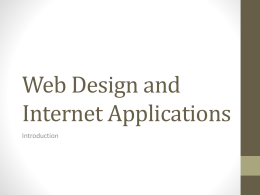 Web Design and Internet Applications
