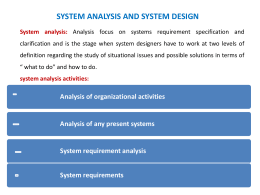 system analysis and system design