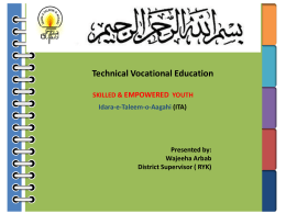 Technical Vocational Education - Idara-e-Taleem-o