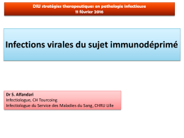 Infections virales de l`immunodéprimé. - Infectio