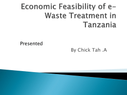 Economic Feasibility of e-Waste Treatment in